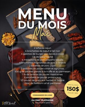 Menu du mois – Mai