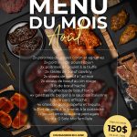 Menu du mois - Août 2026