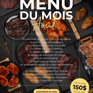 Menu du mois - Août 2026