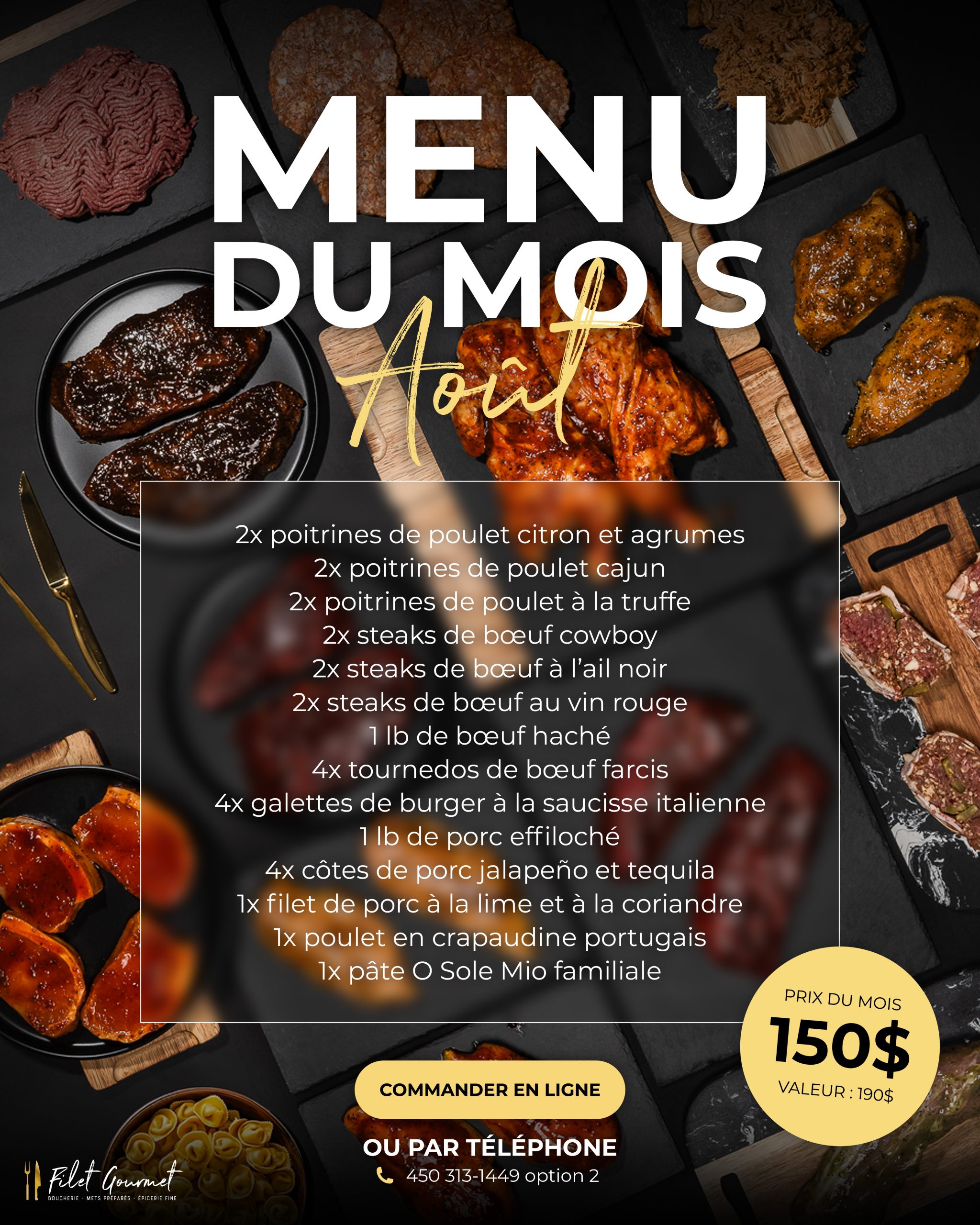Menu du mois - Août 2026