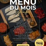 Menu du mois - Septembre 2026