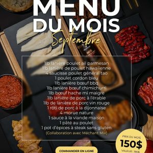 Abonnement mensuel au menu