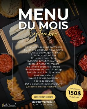 Abonnement mensuel au menu